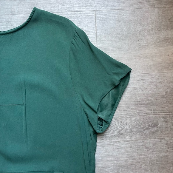 Universal Standard For JCrew Cap Sleeves Green Midi Sheath Dress Size 2X Stretch - Picture 4 of 7